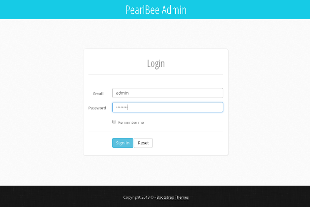 PearlBee login page screenshot
